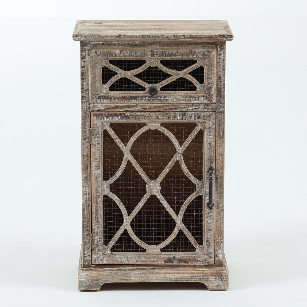 Winsome House Natural Rustic Wood And Metal Console Cabinet