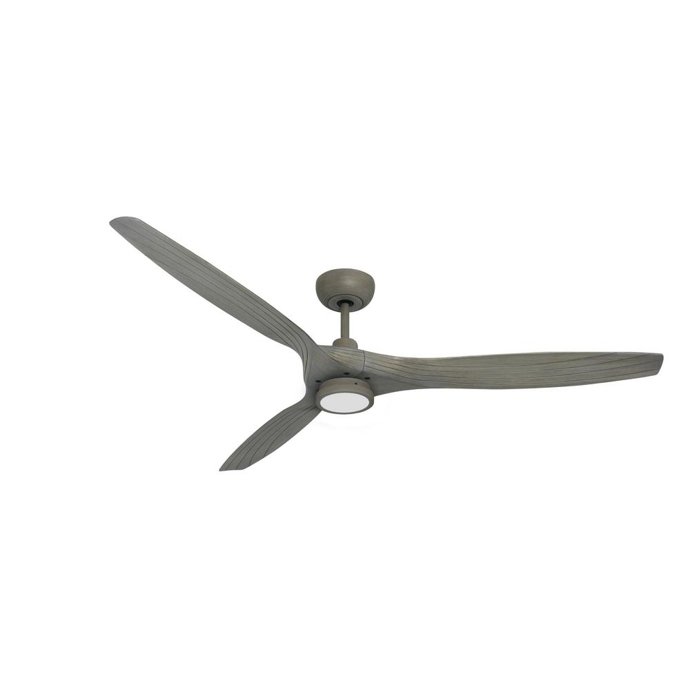 Troposair Solara 60 In Led Indoor Outdoor Driftwood Ceiling Fan And Light With Remote Control