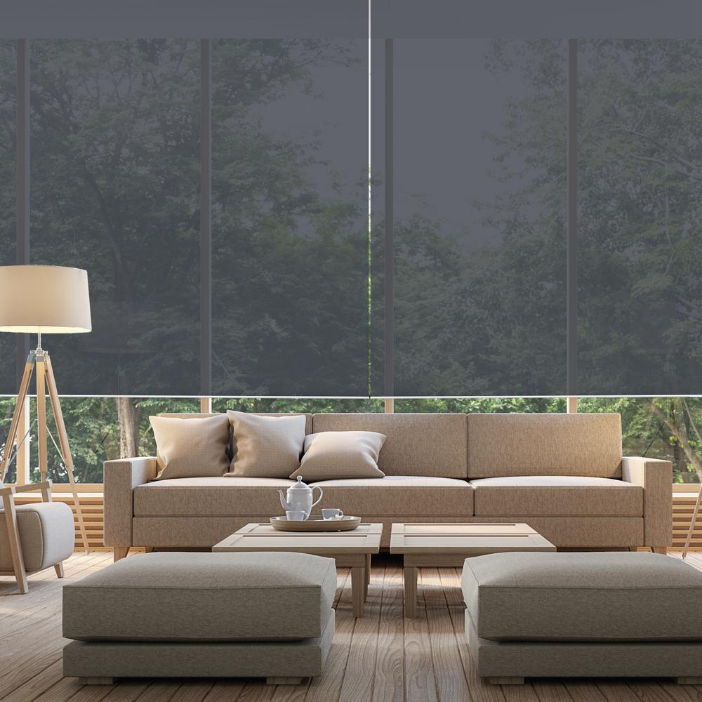 Ifit Cut To Size 73 In W X 73 In L Brown Cordless Solar Screen Roller Shade 73015 The Home Depot
