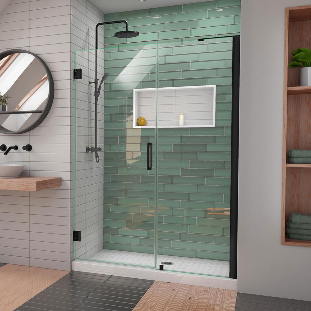 Dreamline Unidoor Ls 49 In 50 W X 72 H Frameless Hinged Shower Door Satin Black