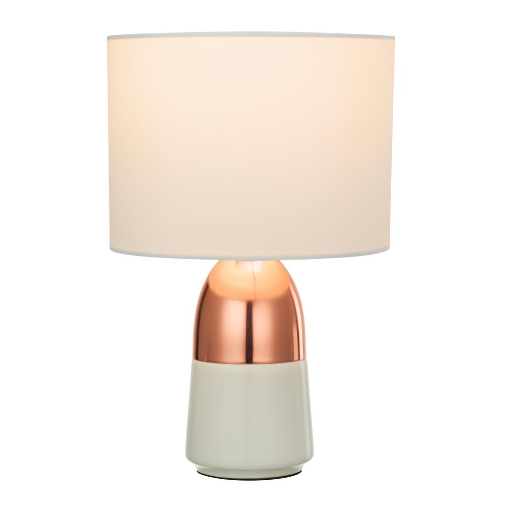 white and rose gold lamp shade