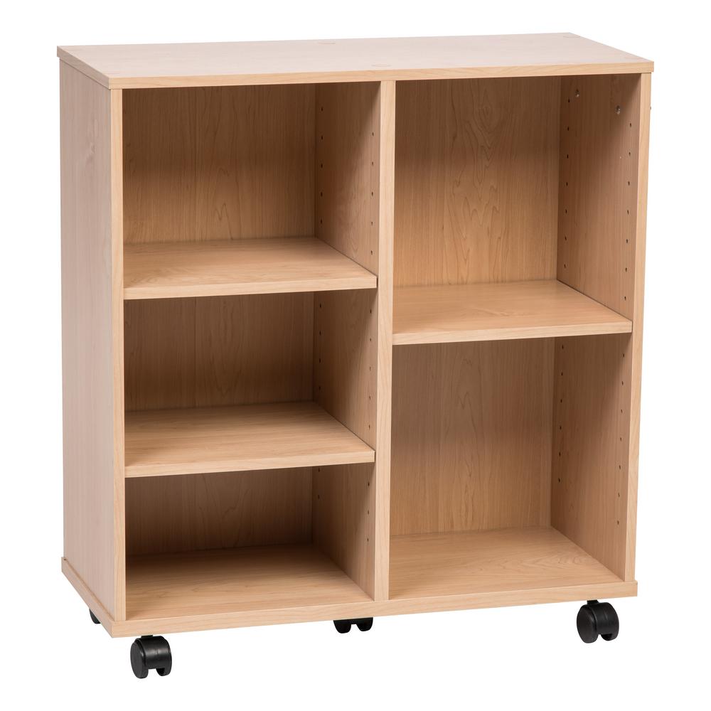 Iris Light Brown Deep Wooden Rolling Shelf 596729 The Home Depot