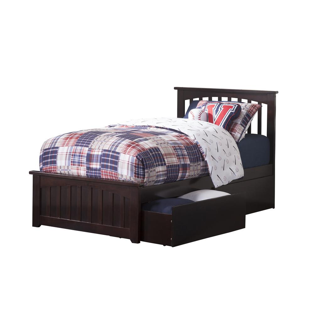 Atlantic Furniture Mission Espresso Twin Platform Bed With Matching Atlantic Furniture Mission Espresso Twin Platform Bed With Matching Foot Board 2 Urban