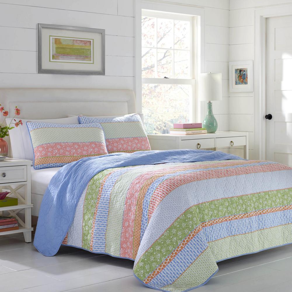 C&F HOME Ocean Treasures Blue King Quilt Set 82374.3KSET The Home Depot