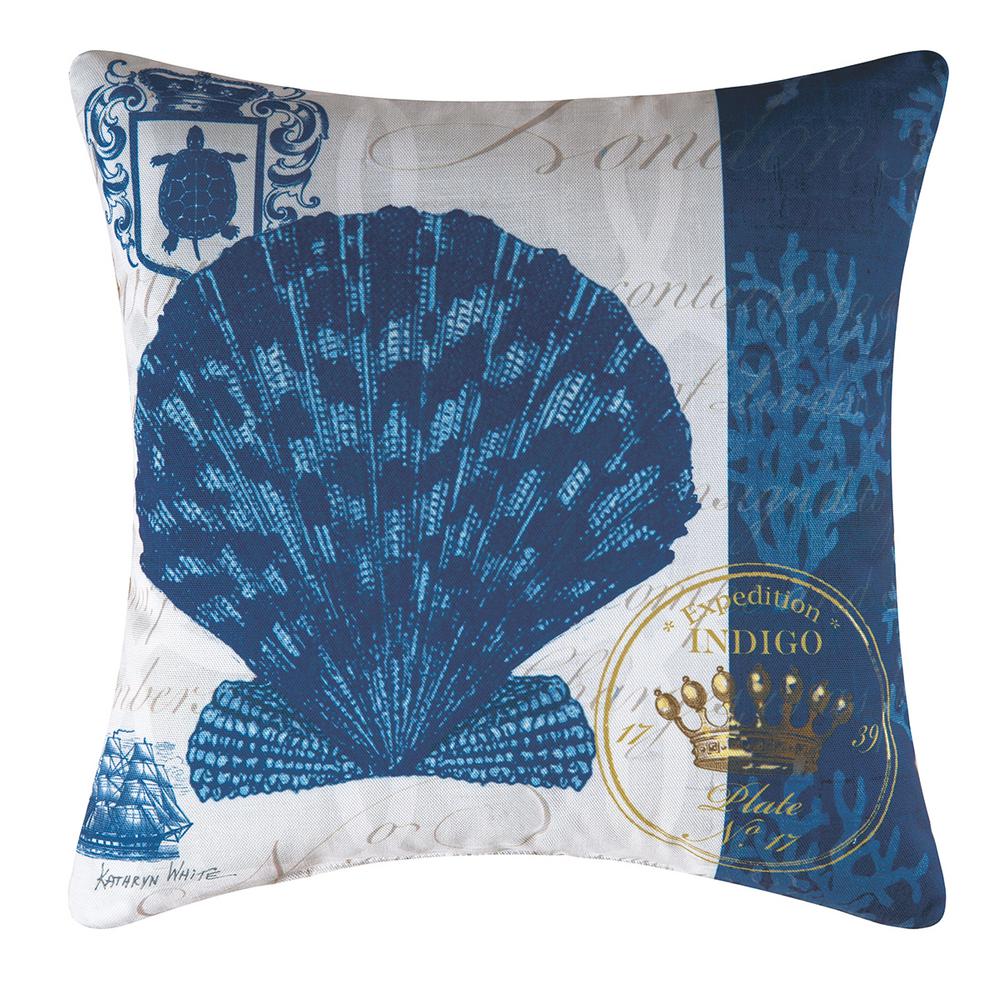 UPC 008246078456 product image for C&F HOME Blue Indigo Shell Indoor/Outdoor 18 in. x 18 in. Standard Throw Pillow | upcitemdb.com