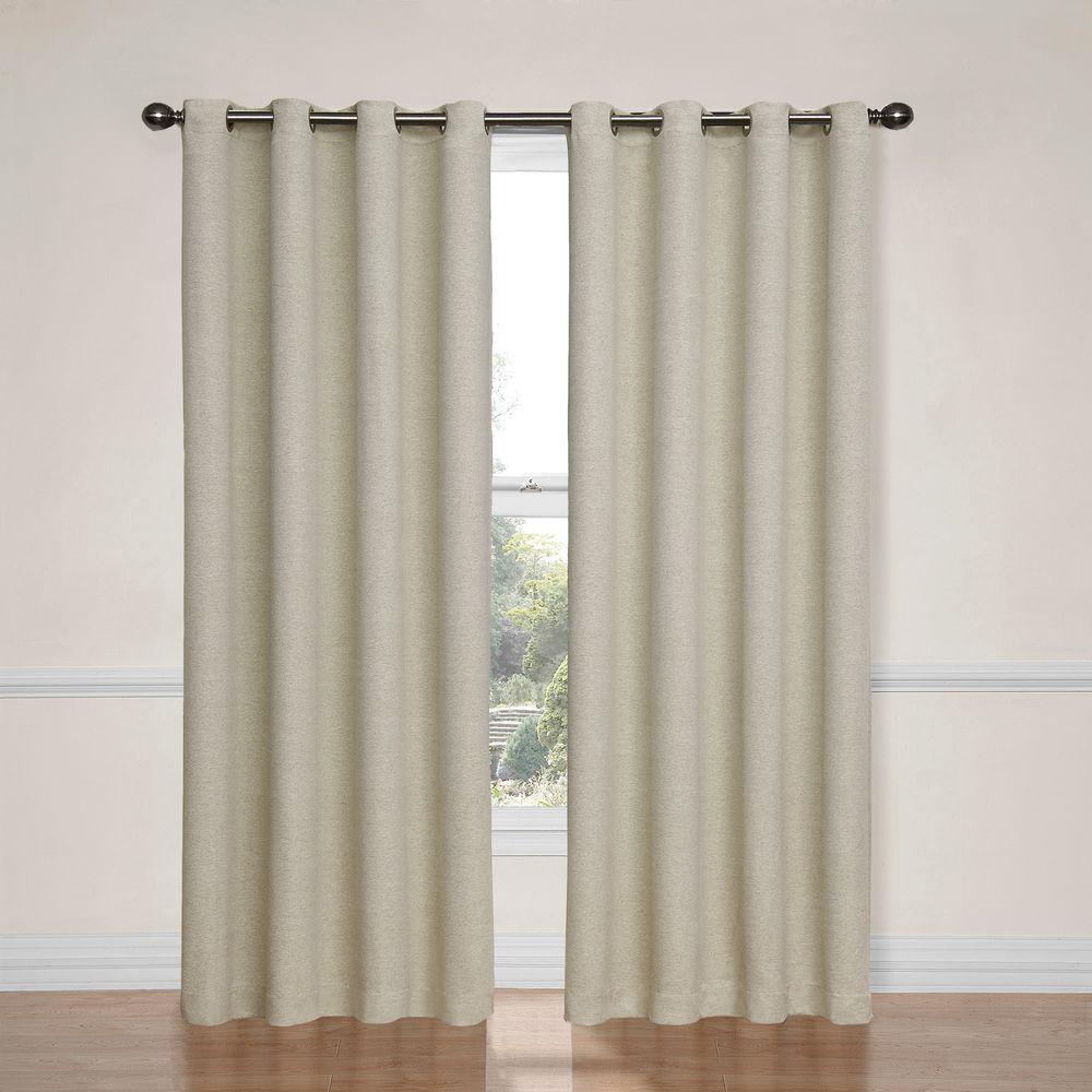 Eclipse Bobbi Blackout Window Curtain Panel In Ivory 52 W X Eclipse Bobbi Blackout Window Curtain