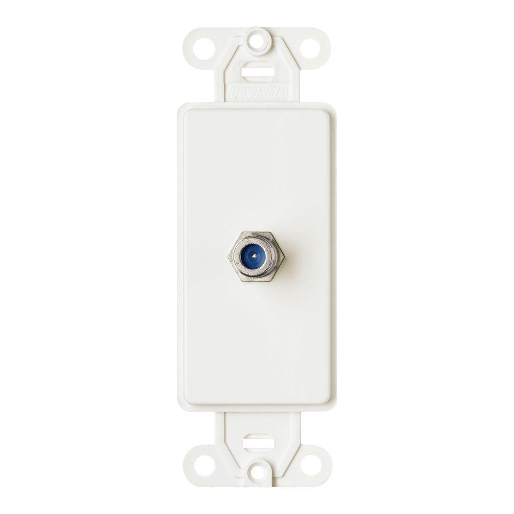 Leviton Decora Wall Jack with FType Coaxial Connector, WhiteR8240681