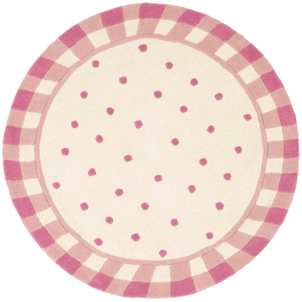 Safavieh Novelty Ivory/Pink 3 ft. x 3 ft. Round Area RugNOV411A3R