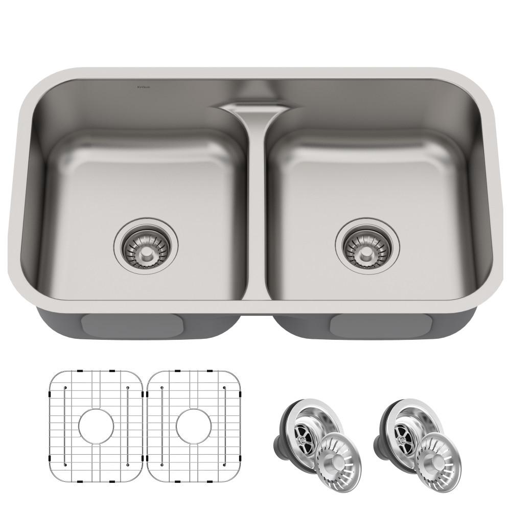 Kraus Premier Undermount Stainless Steel 32 In 16 Gauge 50 Premier Undermount Stainless Steel