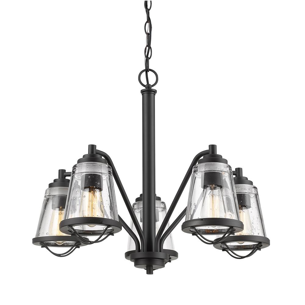 Filament Design Lorinda 5 Light Bronze Chandelier With Clear Seedy Filament Design Lorinda 5 Light Bronze Chandelier With Clear Seedy Glass Shade