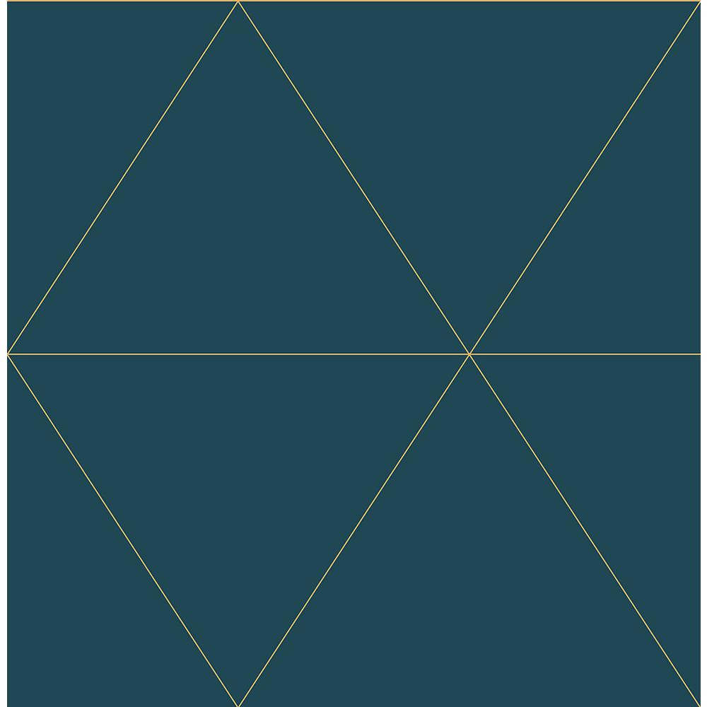 AStreet 56.4 sq. ft. Twilight Teal Geometric Wallpaper276324228