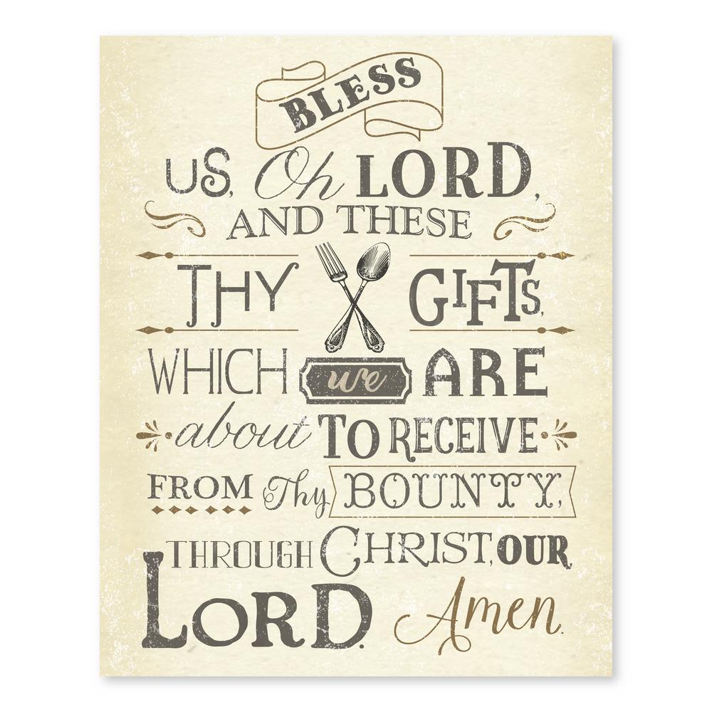 Artissimo Designs Bless Us Oh Lord...by Lot26 Studio Printed Canvas Wall Art, Beige;Black;Grey was $41.25 now $28.87 (30.0% off)