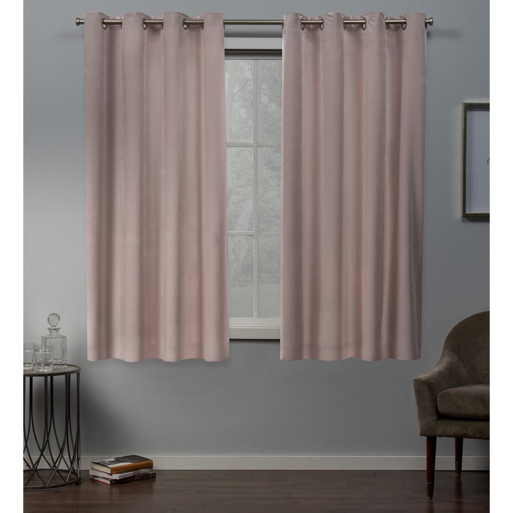 Exclusive Home Curtains Blush Velvet Grommet Room Darkening Curtain