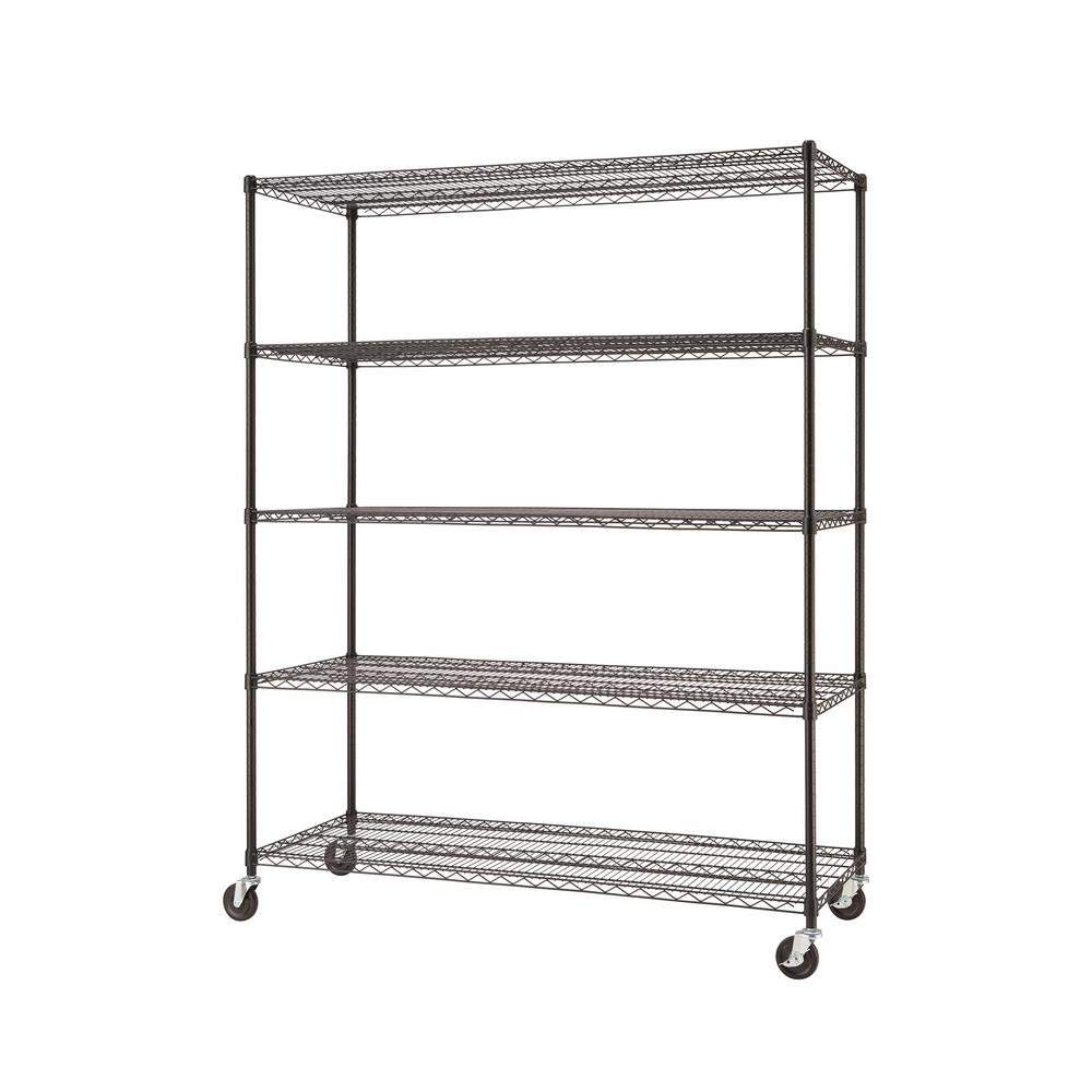 TRINITY 77 in. H x 60 in. W x 24 in. D 5Tier NSF Wire Shelving Unit in