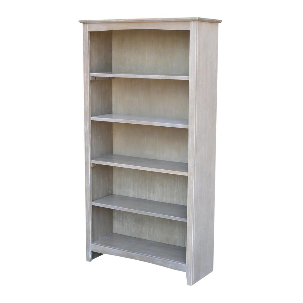 Unfinished Wood Bookcases Home Office Furniture The Depot Brooklyn 60 In H Weathered Gray Bookcase