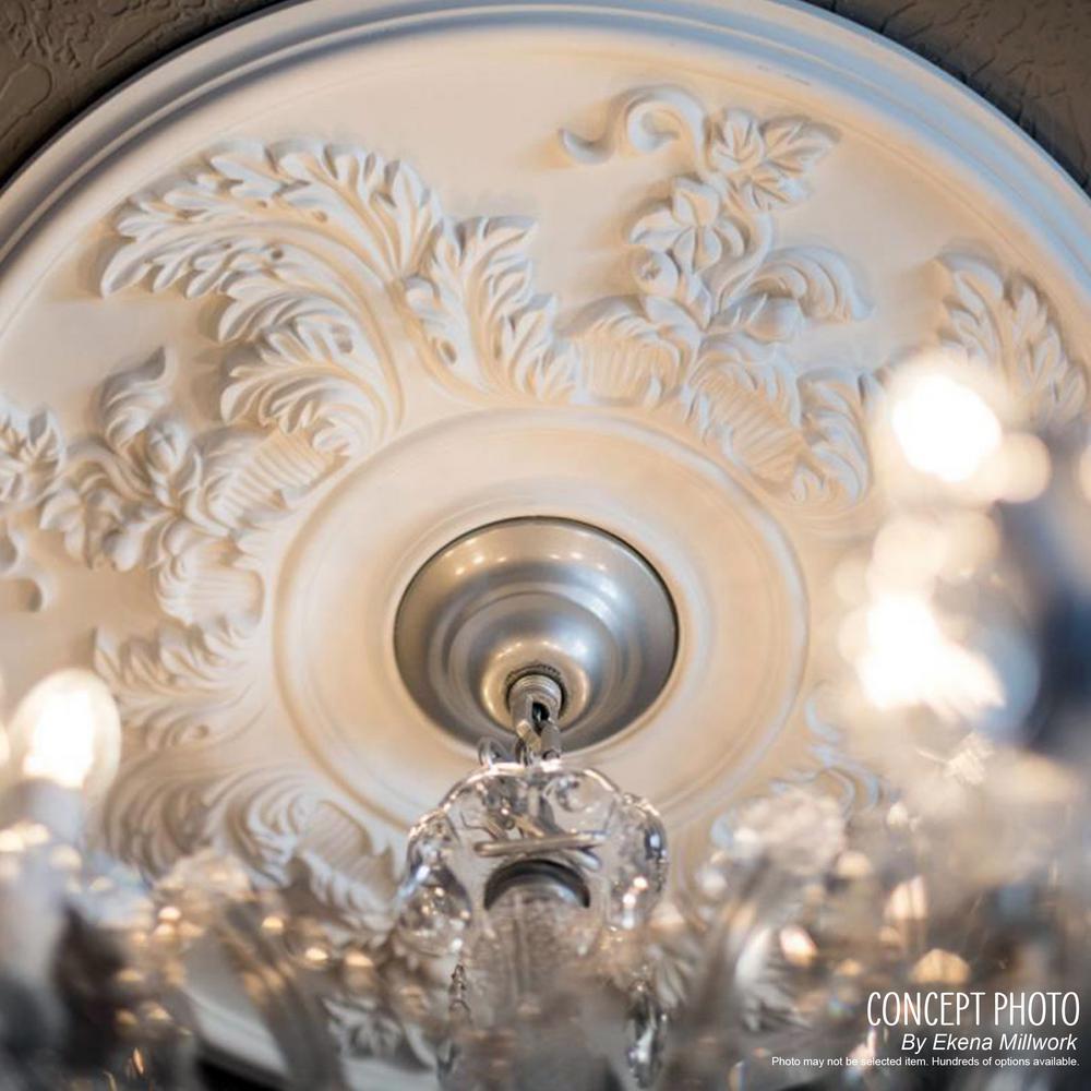 Ekena Millwork 18 W X 18 H X 3 1 2 Id X 1 1 8 Eris Urethane Ceiling Medallion Fits Canopies Upto 9 7 8 Primed White Cm18er The Home Depot