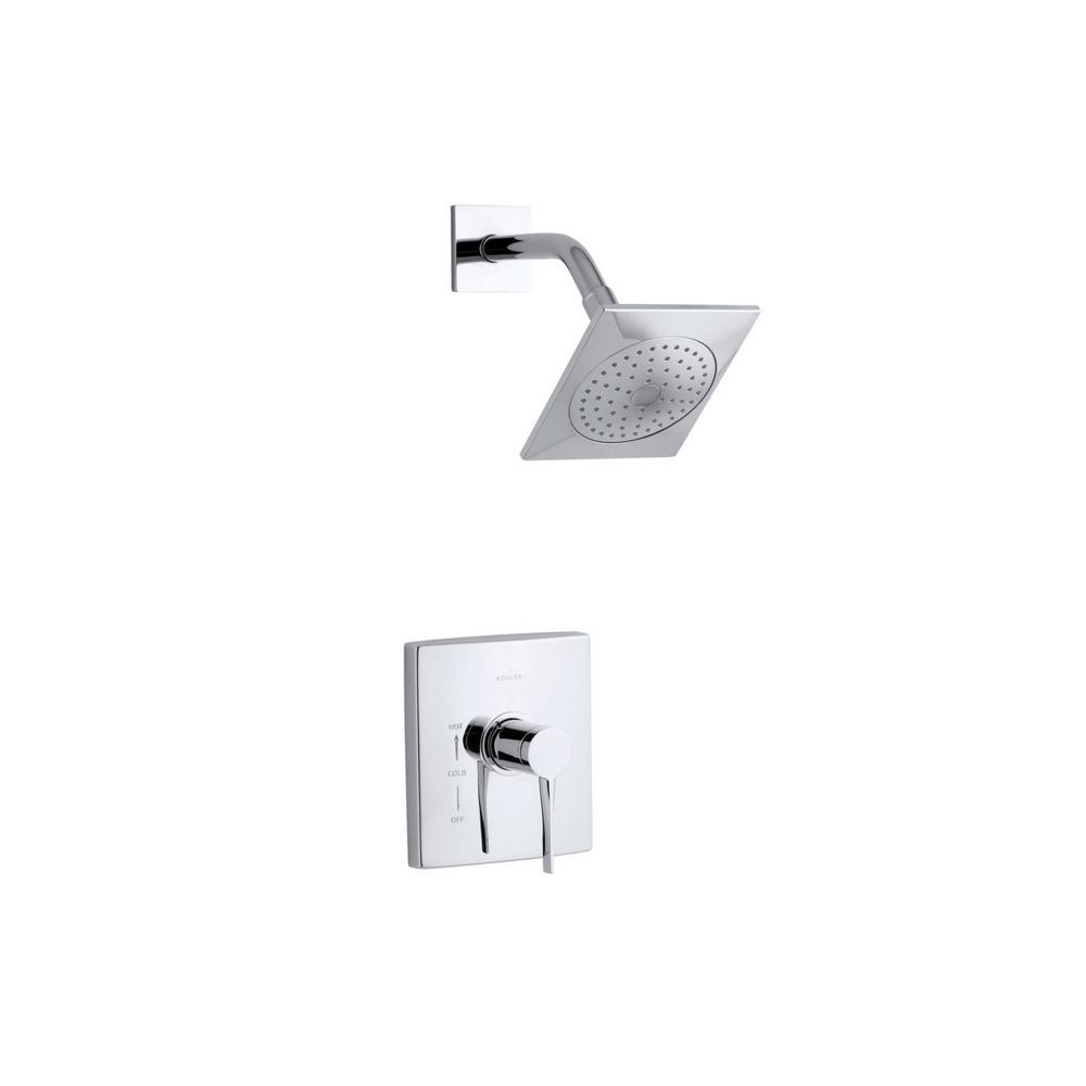 KOHLER Stance 1-Spray 6.3 in. Single Wall Mount Fixed Shower Head in Polished Chrome