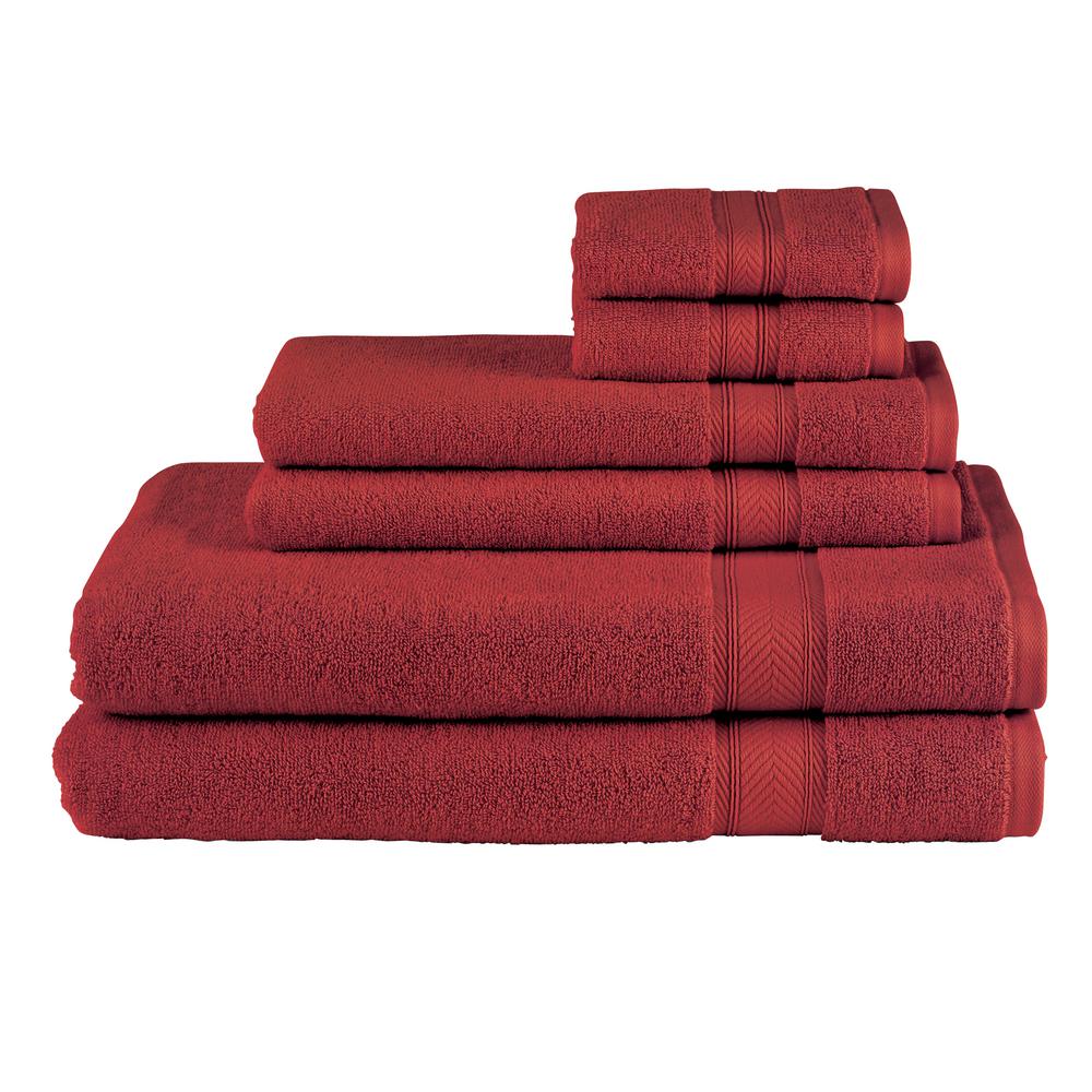 Melrose Red Decorative Embellished Towel Set (3-Piece ...
