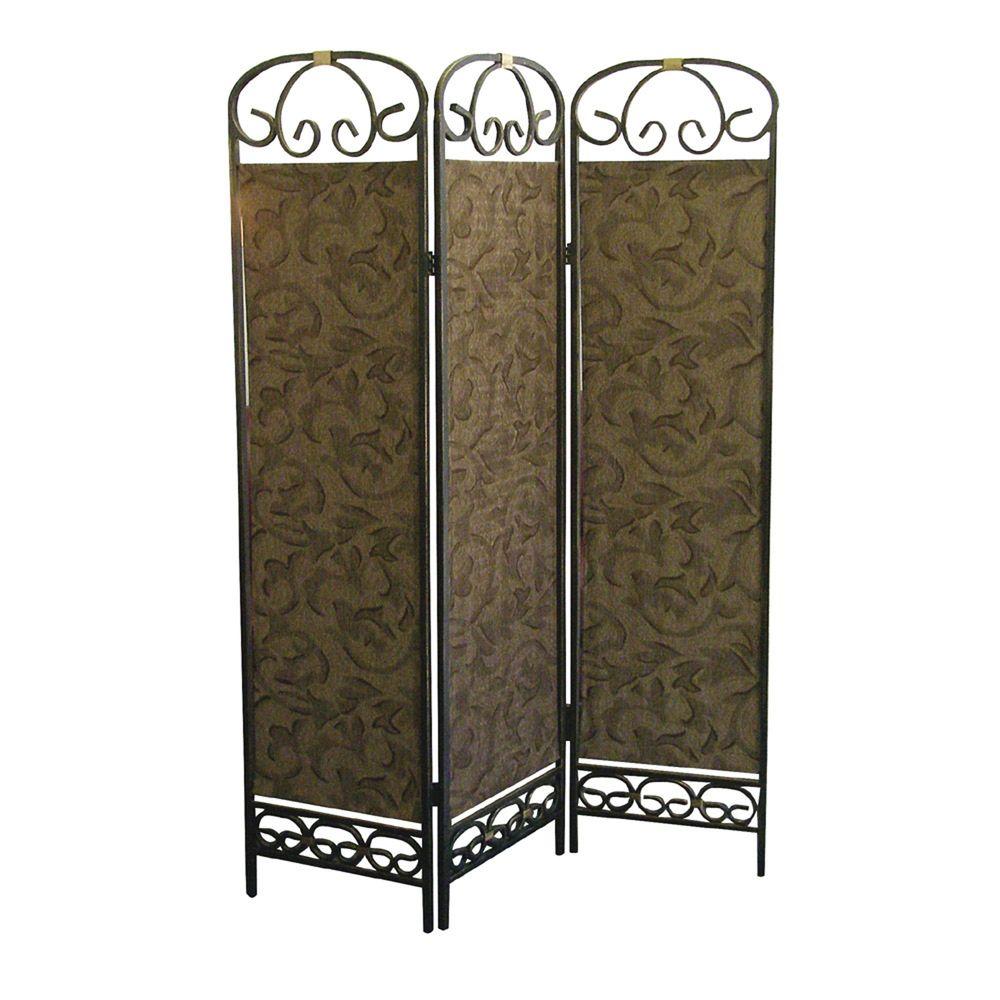 6 Ft Gold 3 Panel Room Divider R850 The Home Depot Gold 3 Panel Room Divider