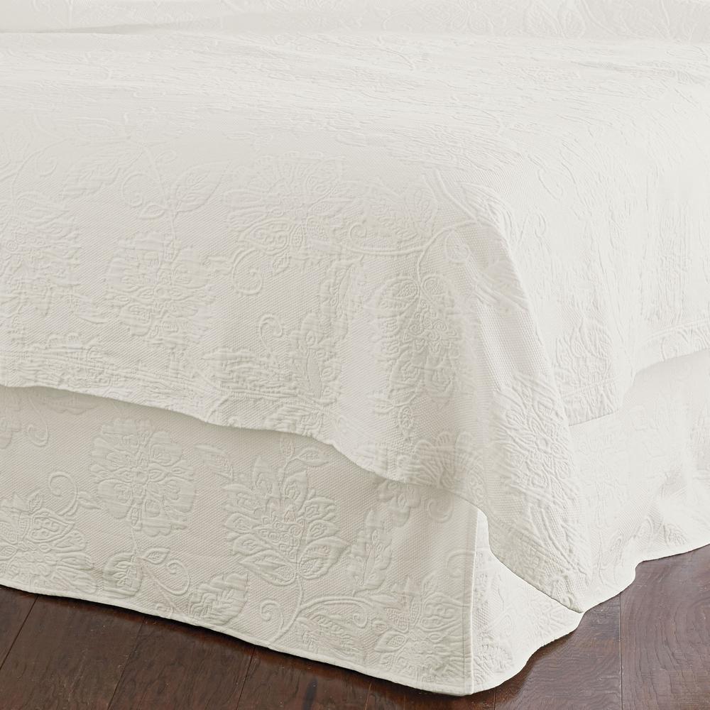 The Company Store Putnam Matelasse Ivory Twin Bed Skirt 50170GTIVORY