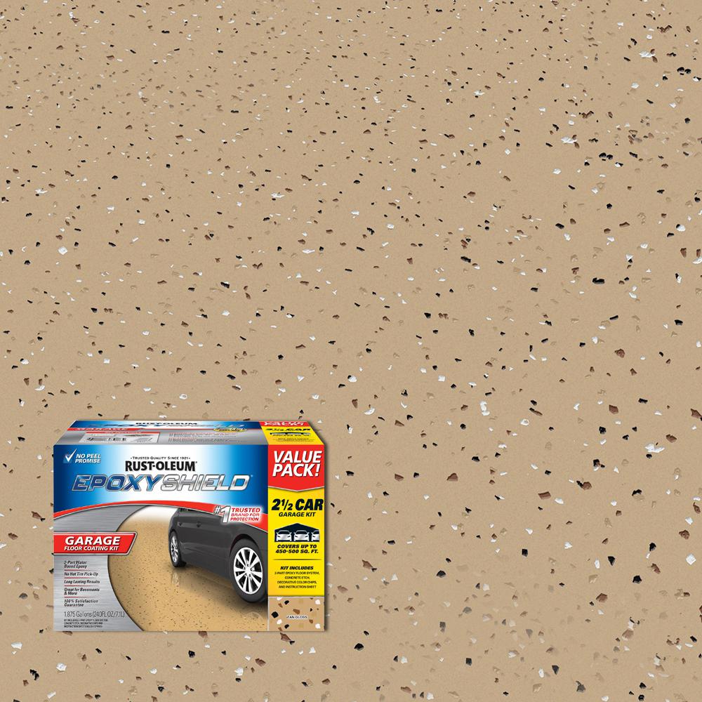 Rust-Oleum EpoxyShield 2 gal. Tan 2-Part High-Gloss Epoxy Garage Floor ...