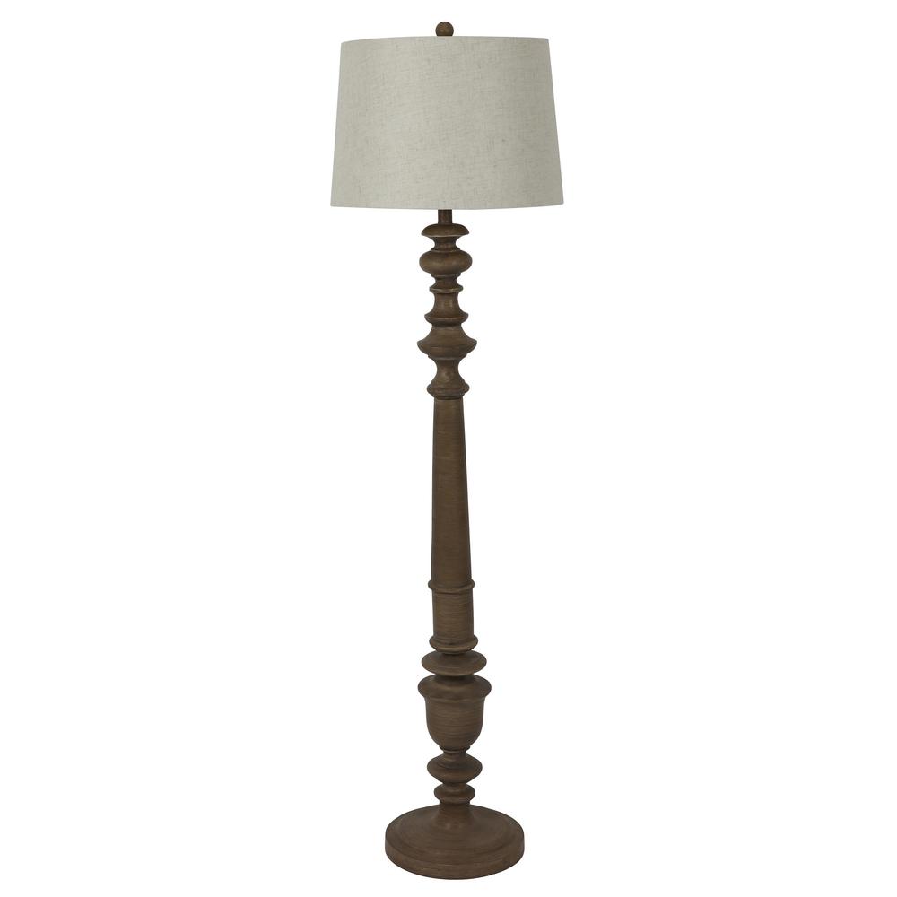 Decor Therapy Benjamin 59 5 In Barnwood Brown Traditional Floor Lamp