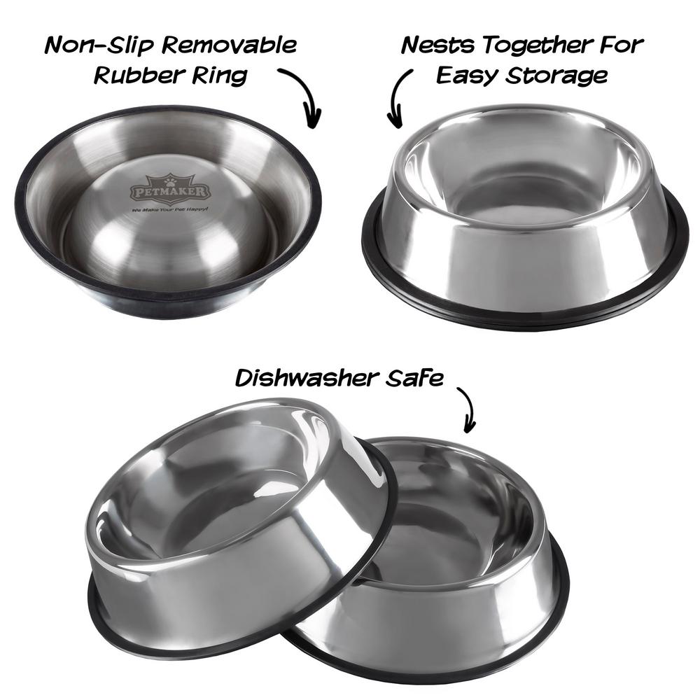 stainless steel dog bowl rubber bottom