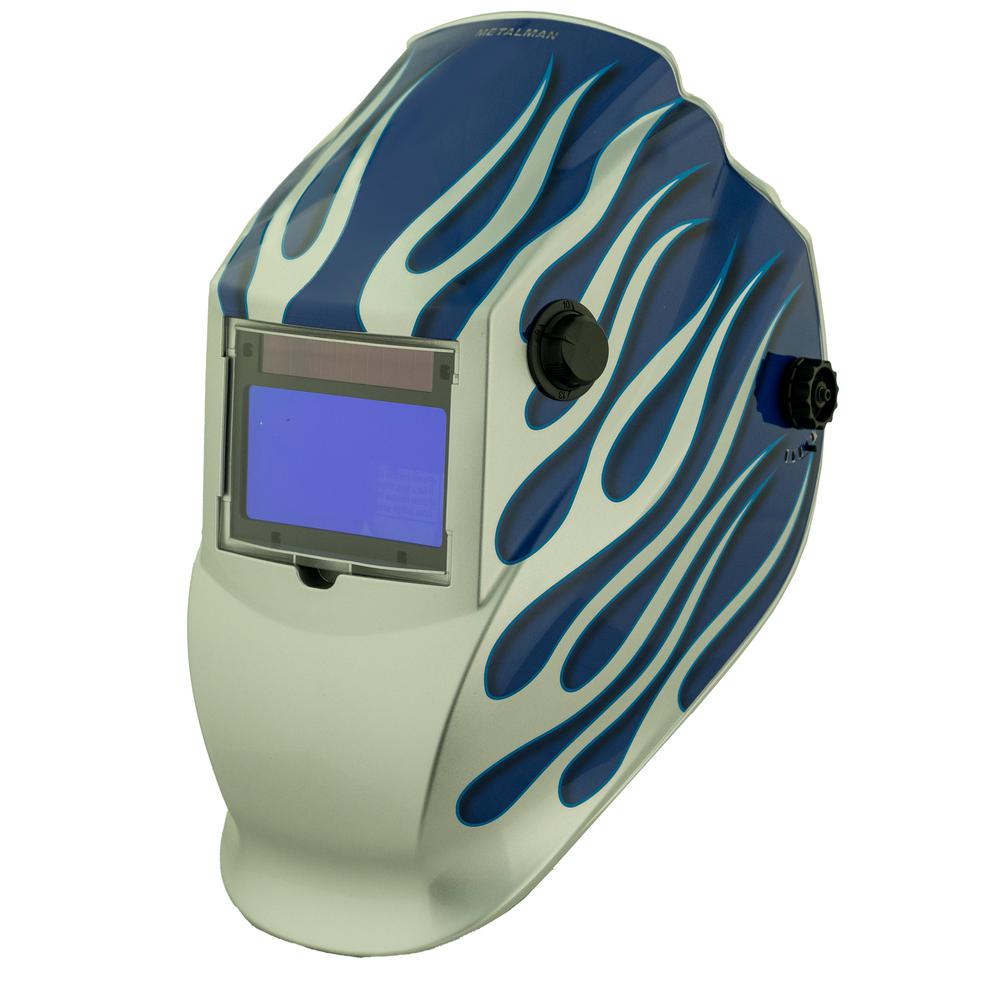 METAL MAN 8735SGC Blue/Silver Flame 9 13 Shade Auto Darkening Welding