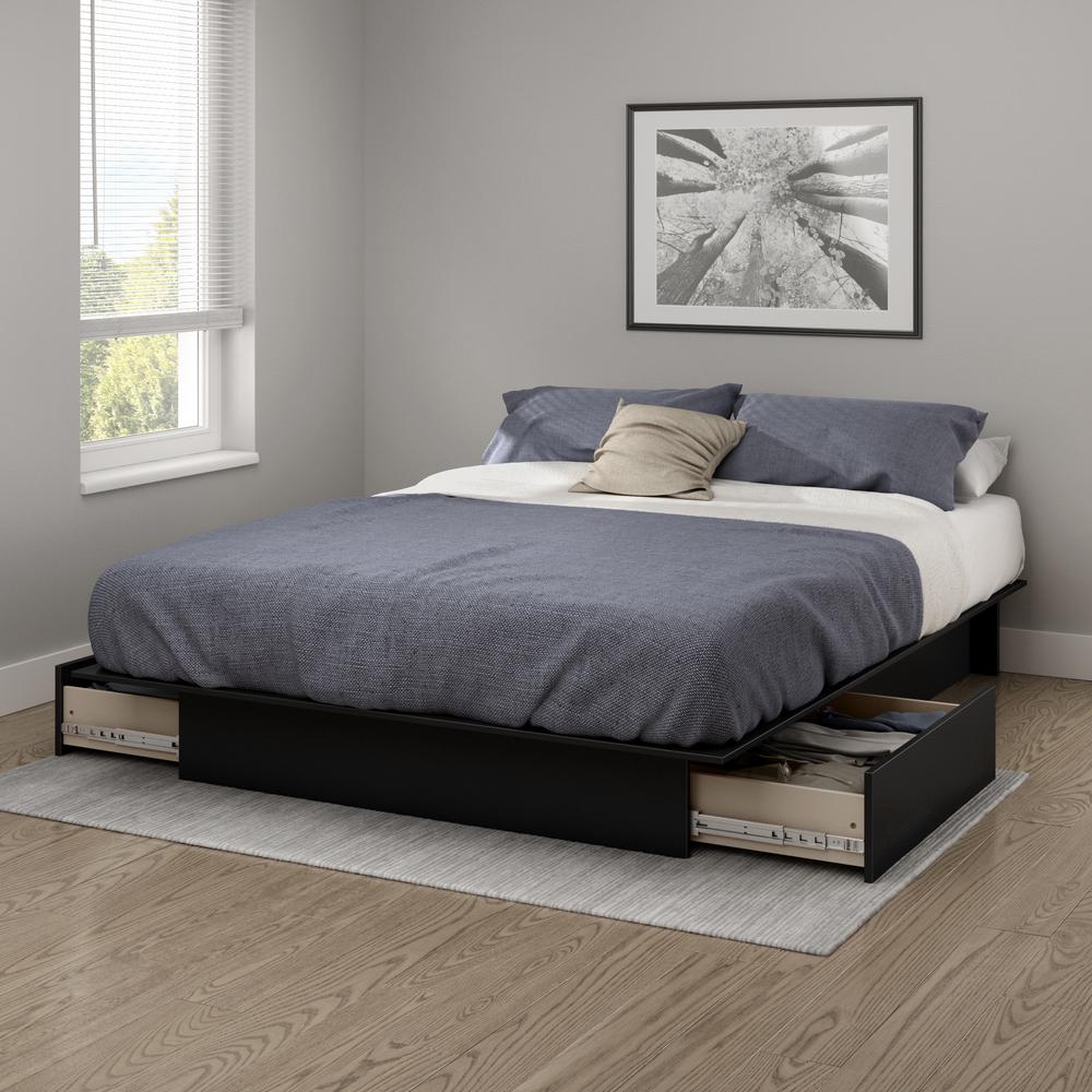 Gramercy Pure Black Full Queen Platform