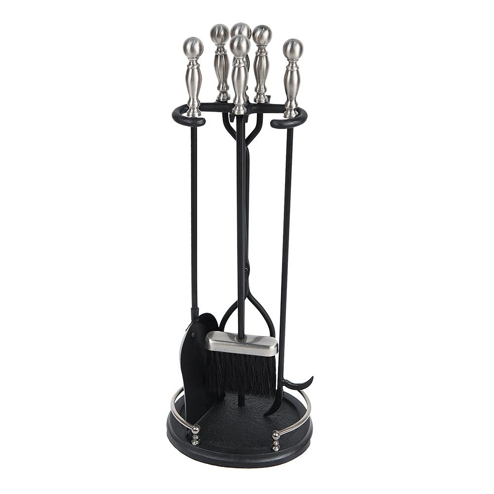 Buy 30 in. Tall 5Piece Black and Polished Pewter Boston Fireplace Tool