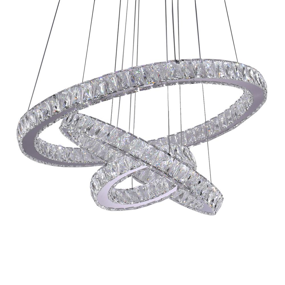 Sefinn Four Hansen 72 Watt Integrated Led Chrome Wagon Wheel Chandelier With Clear K9 Crystals Zh Cr3 The Home Depot