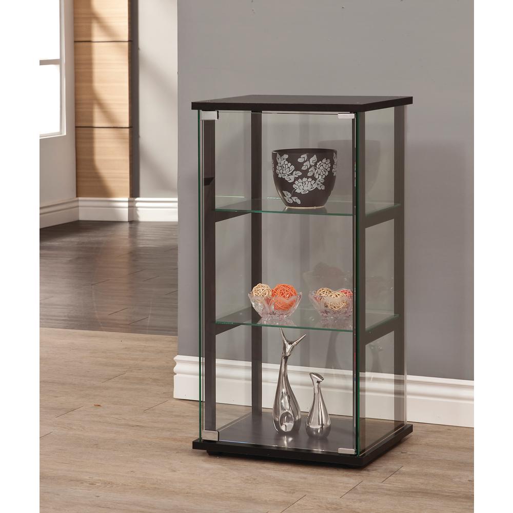 Coaster 3 Shelf Black And Clear Glass Curio Cabinet 950179ii The