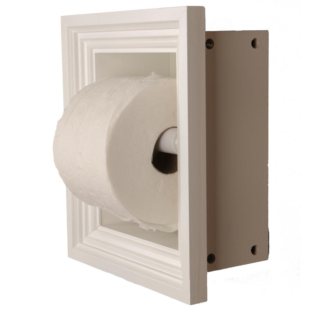 Newton Recessed Toilet Paper Holder 3 Holder in White with Melbourne ...