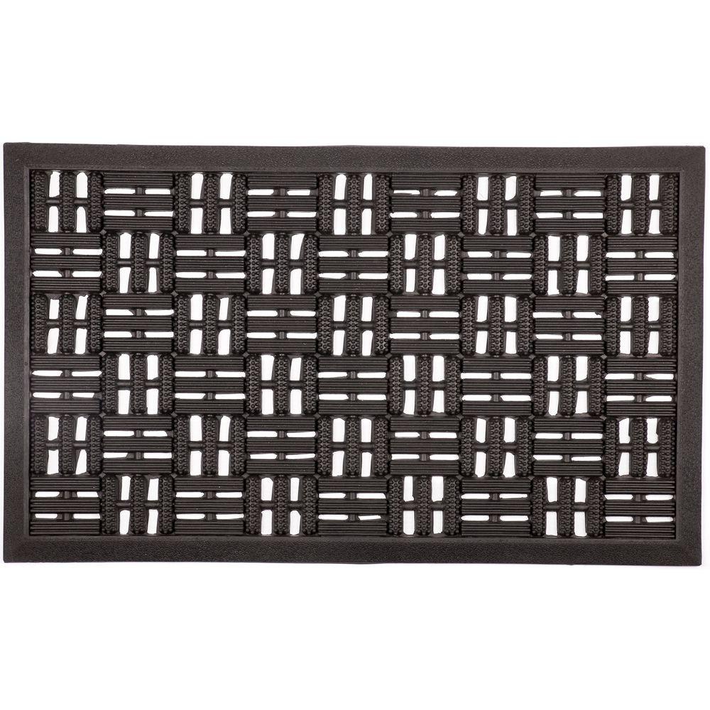 Entryways Scraper Squares 18 inch x 30 inch Recycled Rubber Door Mat by Entryways