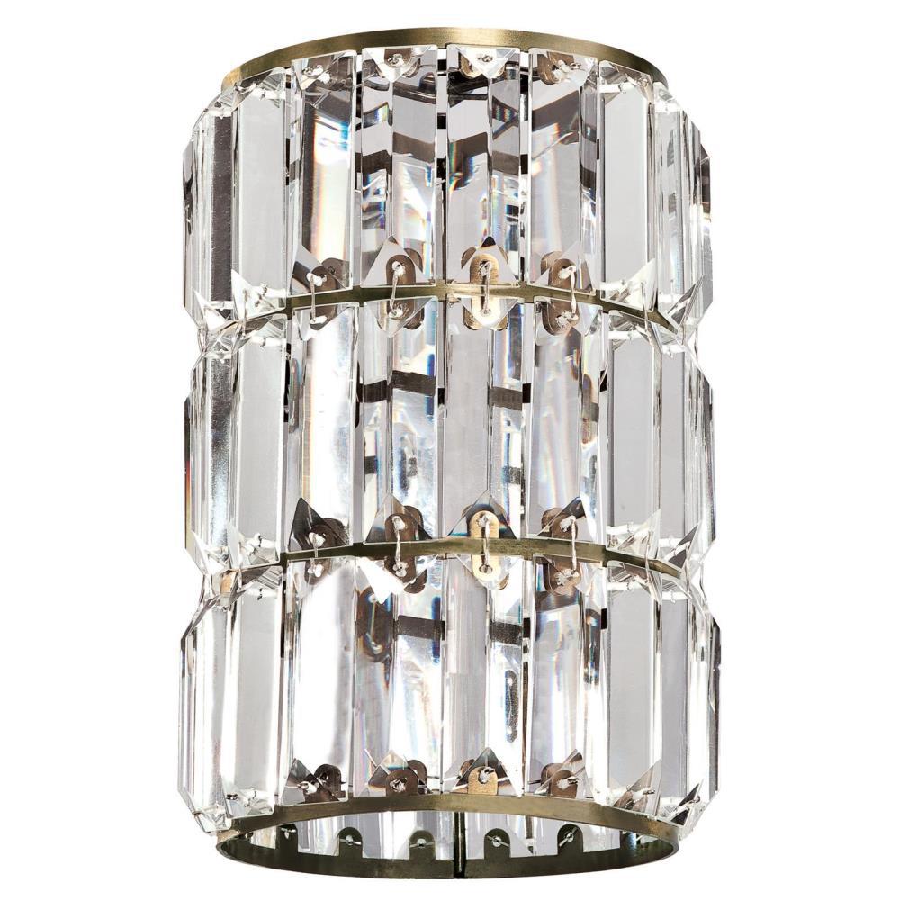 Westinghouse 8 7 In Crystal Prism And Antique Brass Cylinder Crystal Prism And Antique Brass Cylinder Shade With 2 1 4 In Fitter 6 W