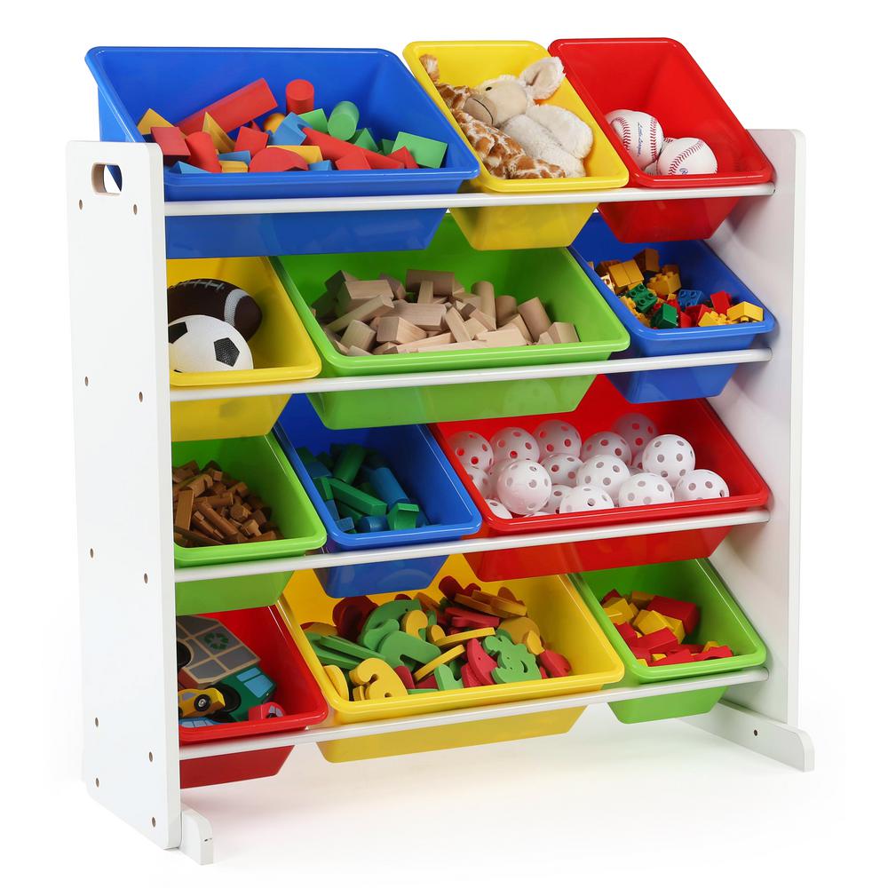 Tot Tutors Summit Collection White Primary Kids Toy Storage Summit Collection White Primary Kids Toy Storage Organizer With 12 Plastic Bins