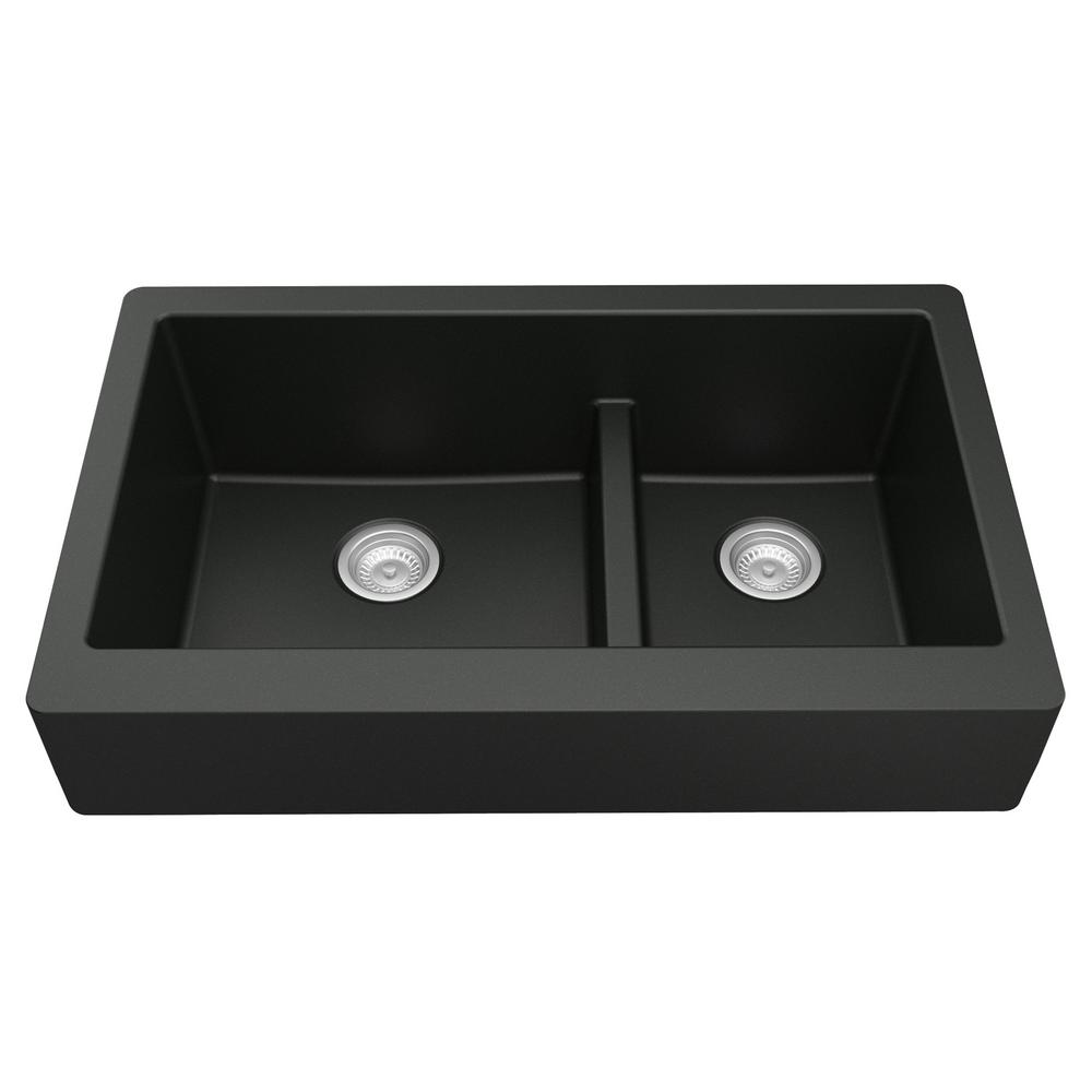 Black Farmhouse Kitchen Sinks The Home Depot - Black Stainless Steel Double Farmhouse Sink Black Farmhouse Kitchen Sinks The Home Depot - Black Stainless Steel Double Farmhouse Sink