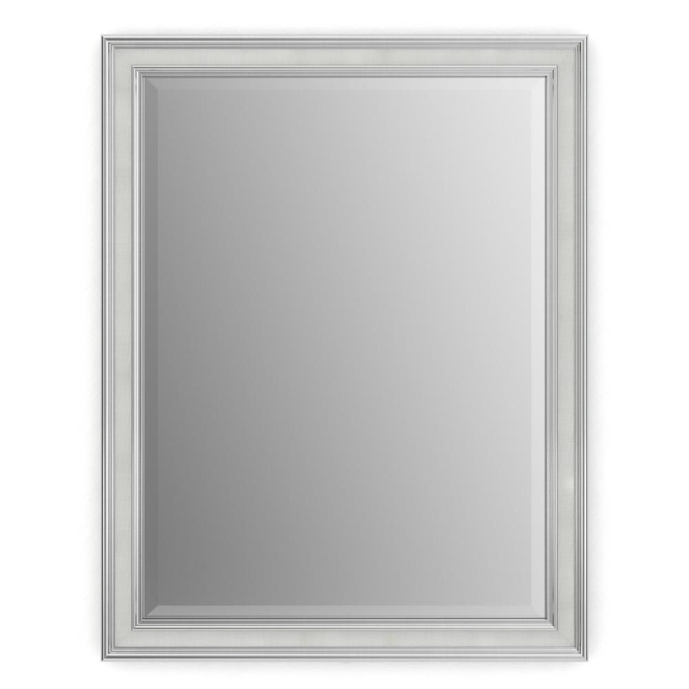 Delta 28 In W X 36 In H M1 Framed Rectangular Deluxe Glass Bathroom Vanity Mirror In Chrome And Linen Fmirm1 Cdt R The Home Depot