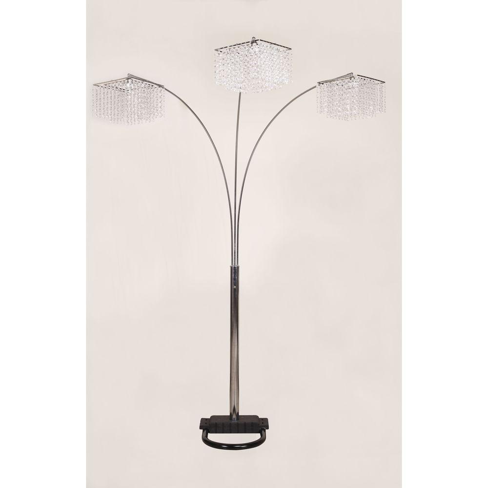 large silver floor lamp