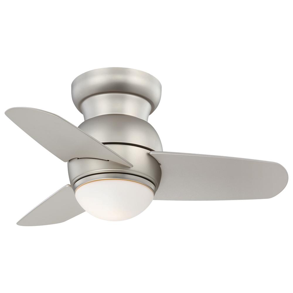 Minka Aire Spacesaver 26 In Integrated Led Indoor Brushed Steel Ceiling Fan With Light With Wall Control