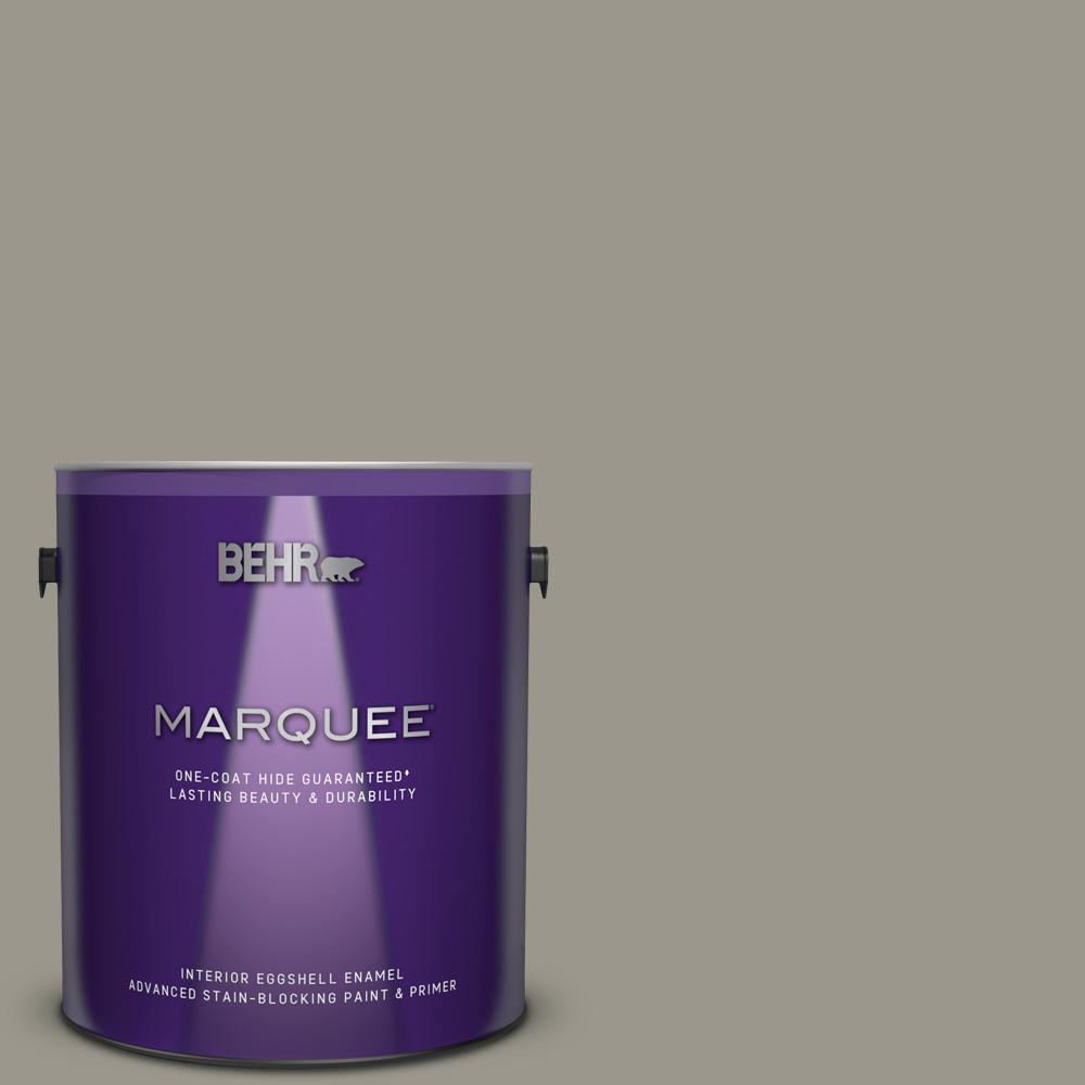 Behr Marquee 1 Gal Mq2 60 Iron Gate One Coat Hide Eggshell Enamel Interior Paint And Primer In One