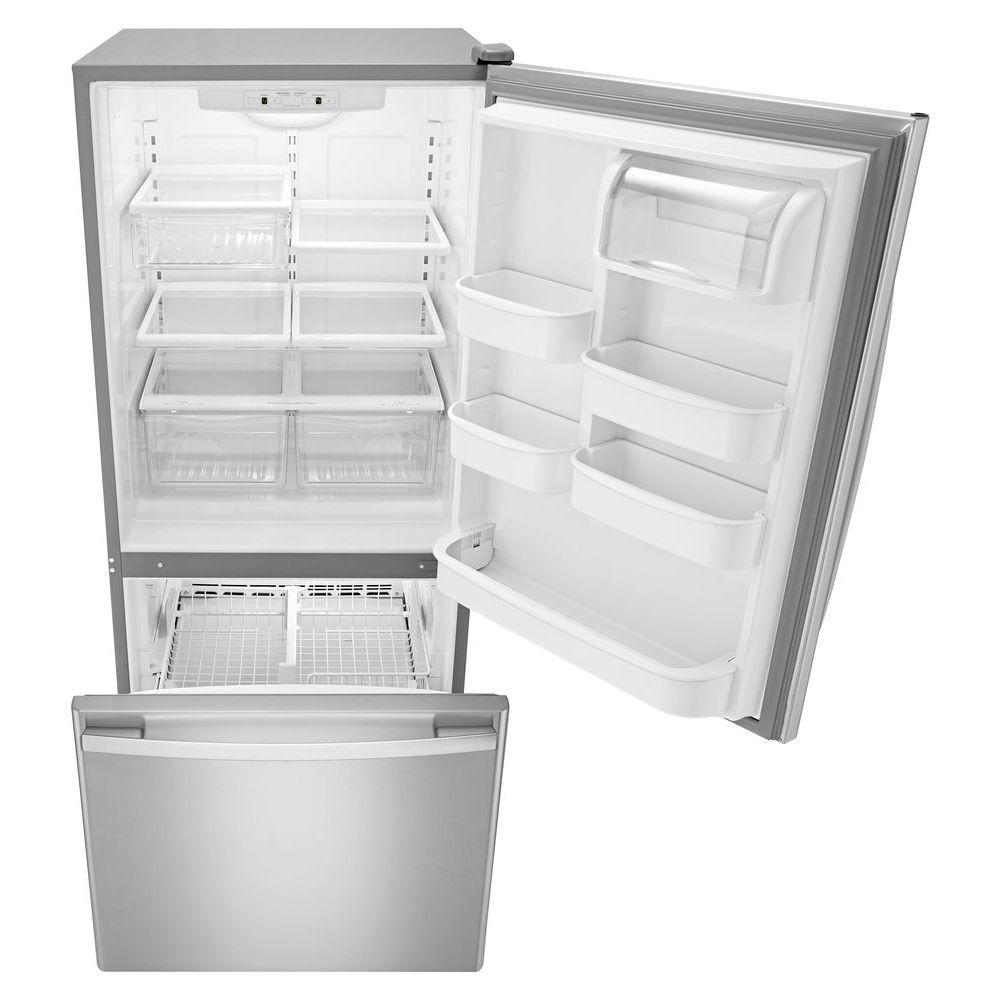 Amana 18 Cu Ft Bottom Freezer Refrigerator In Stainless Steel