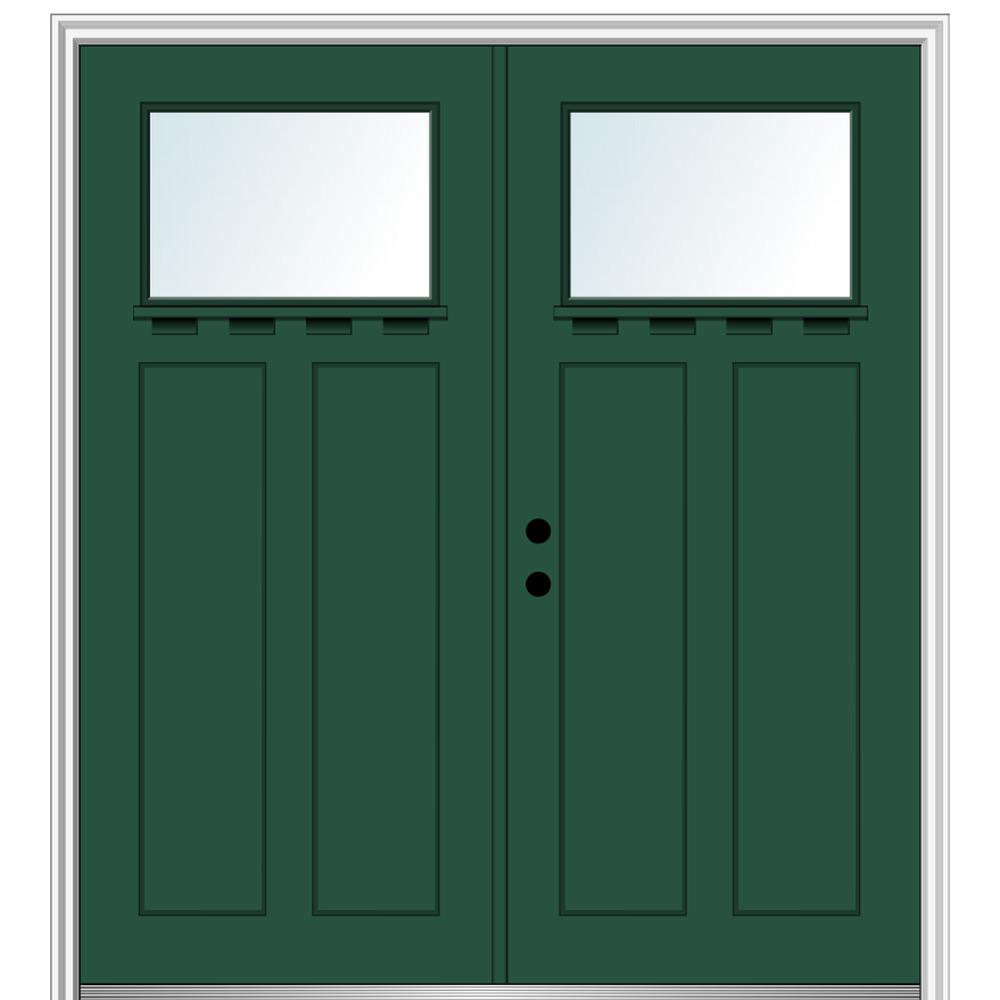 Green Craftsman Double Door Front Doors Exterior Doors