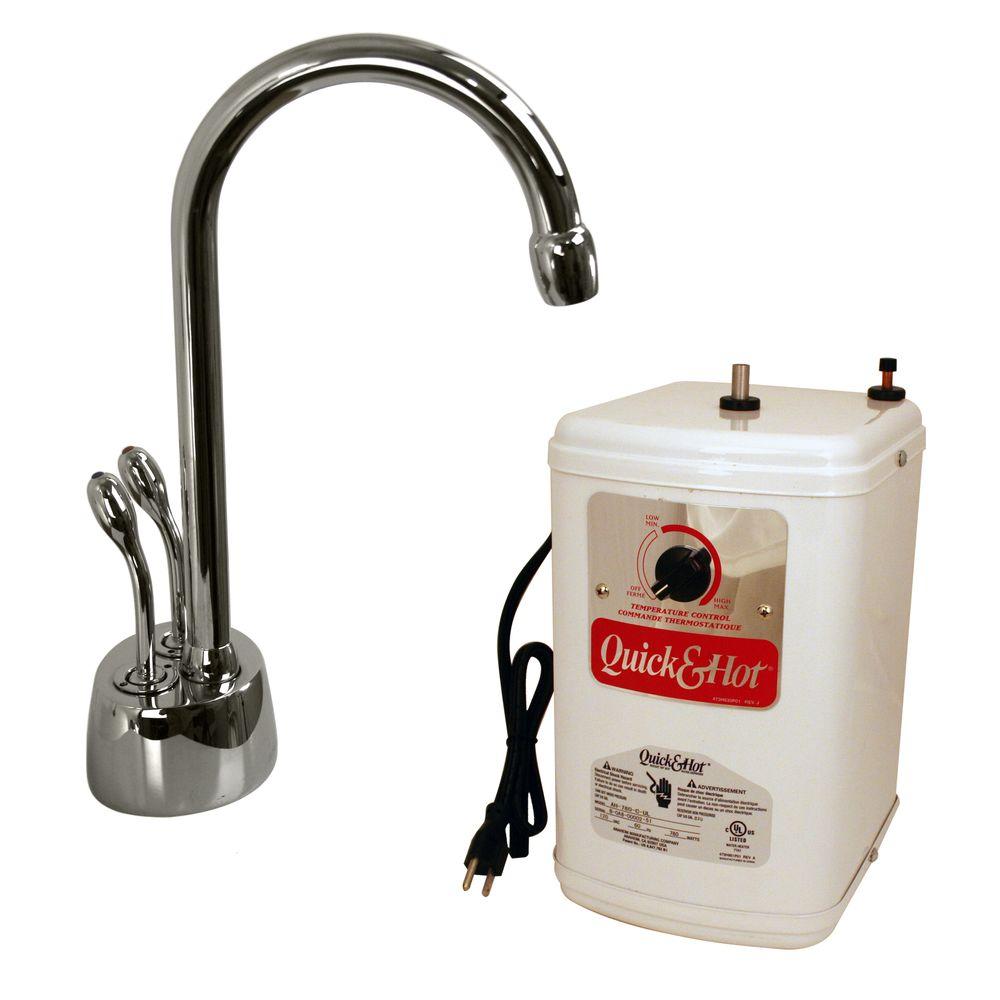 Westbrass Develosah 2-Handle Instant Hot and Cold Water Dispenser with Tank in Polished Nickel
