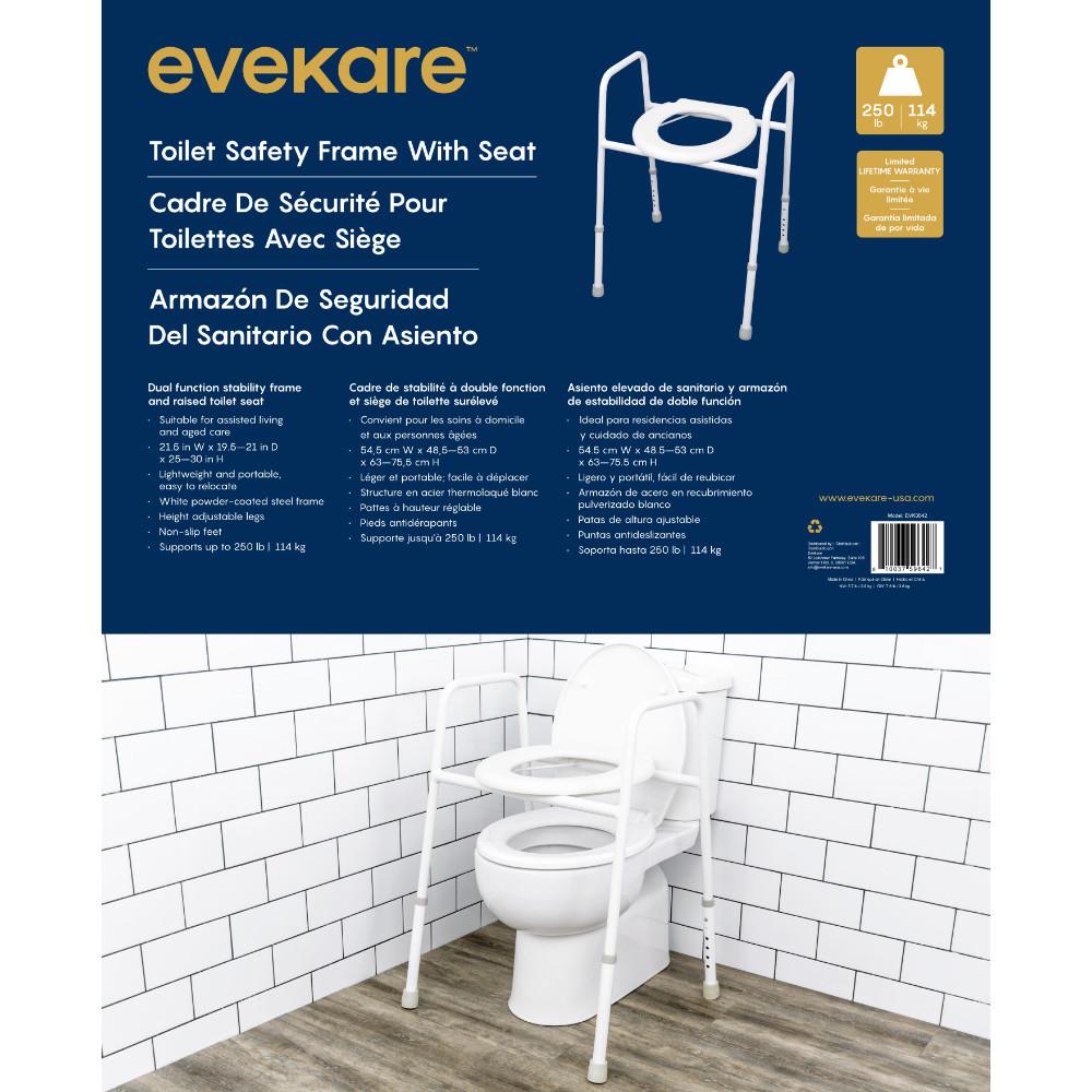 Evekare Toilet Safety Frame With Seat Evk 0642 Icu The Home Depot