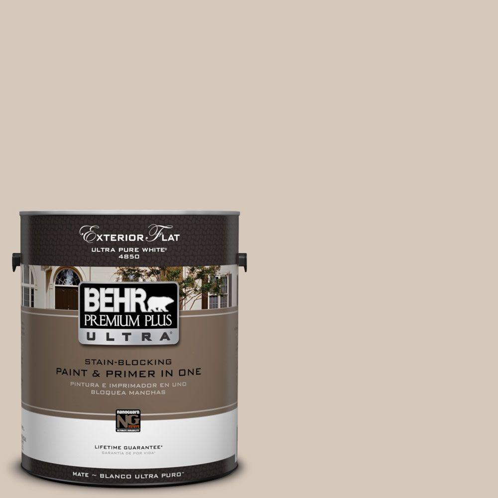 BEHR Premium Plus Ultra 1Gal. UL17016 Almond Wisp Flat Exterior