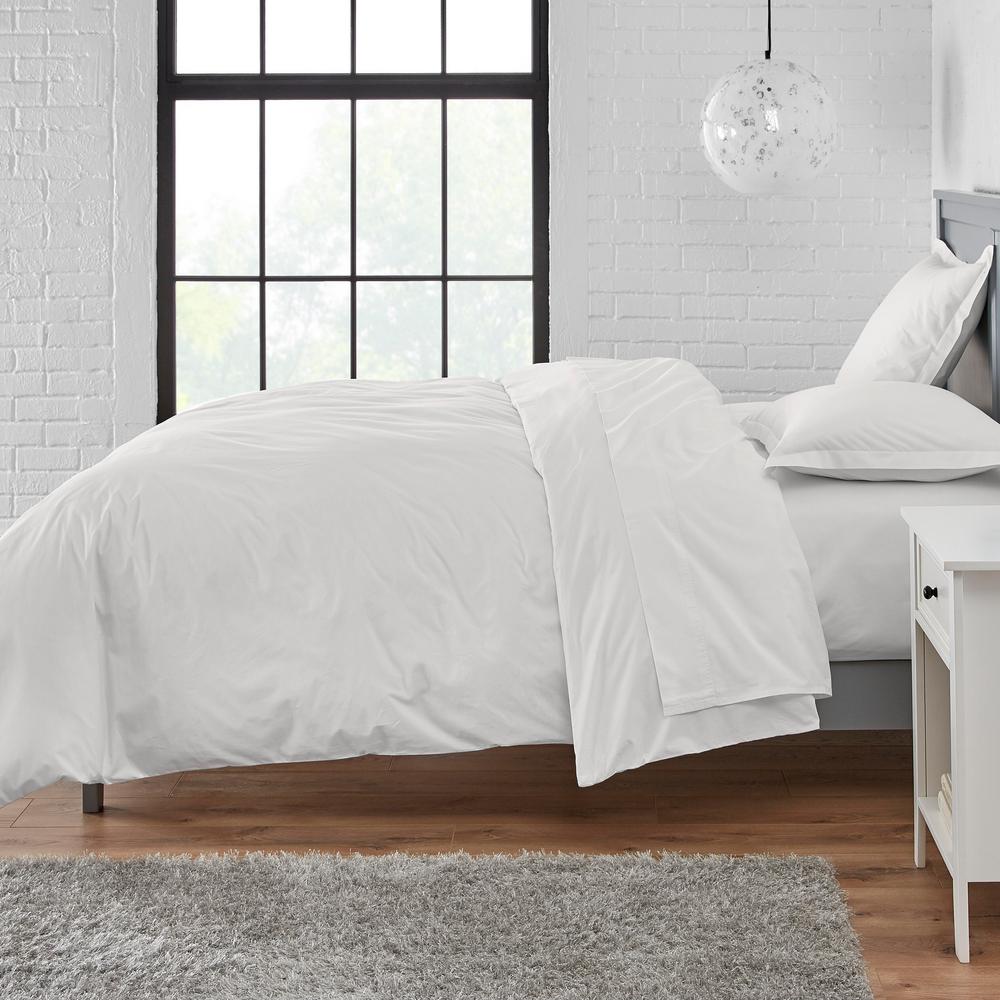 Stylewell Vintage Washed Cotton Percale 3 Piece King Duvet Cover
