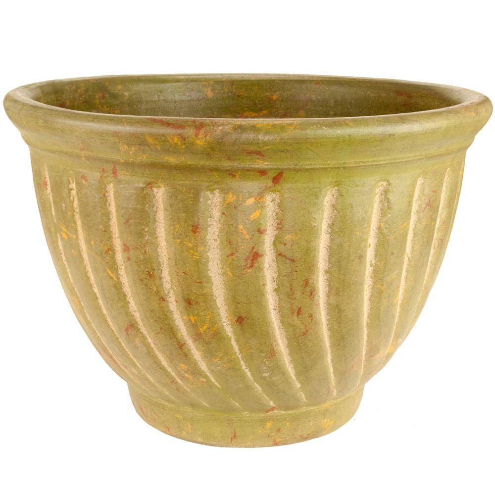 61/2 in. Round Glazed Clay Flower PotYBH027 The Home Depot
