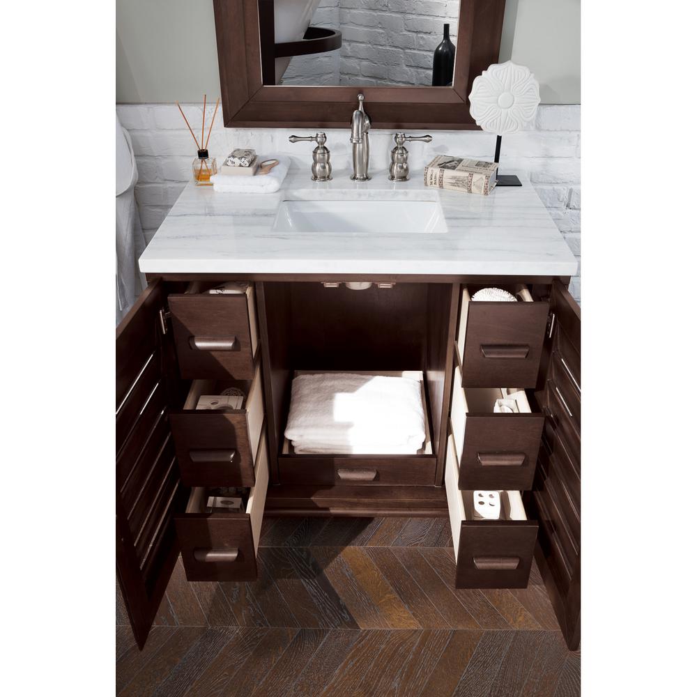 James Martin Vanities Portland 36 in. Single Vanity in Burnished