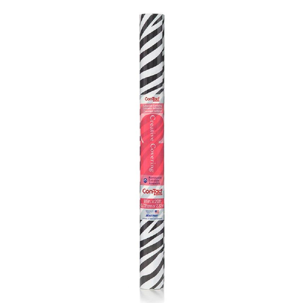 Con-Tact Creative Covering 18 inch x 20 ft. Zebra Black Self-Adhesive Vinyl... by Con-Tact